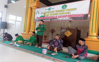 PCNU Pontianak Bersama YP Al-Maarif Sidoharjo Way Panji Gelar Kegiatan Santunan Anak Yatim